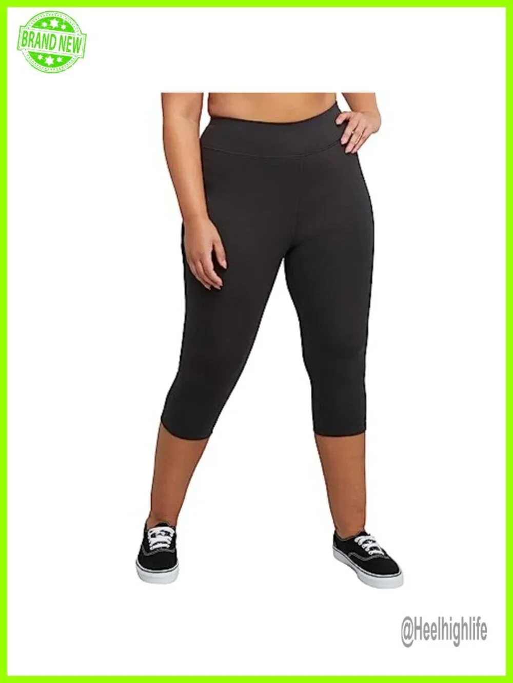 Women's Plus Size Capri Leggings Stretch Cotton Spandex 19.5